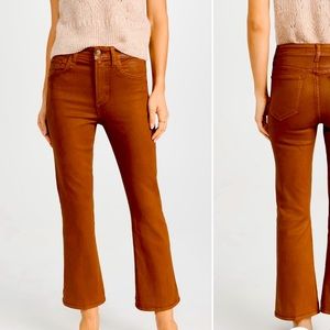 Joe’s Jeans - Burnt Orange/Brown Leather kick-flare jeans. Never worn. Size 25